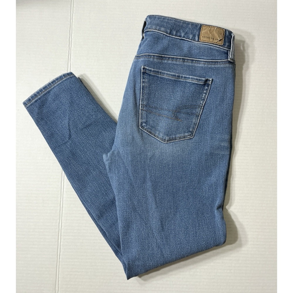 American Eagle Jeans Women's 10 Jeggings Stretch Western Boho Dark Wash Mallsoft